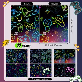 Kosiz 12 Pieces Game Pocket Folders, Cute Kawaii Folders Gift Bulk Homework Folders Name Back to School for Girls Kids Classroom Teacher Birthday Party Supply