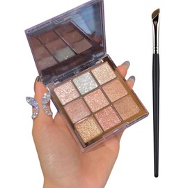 IPNSDON 1-teilige Lidschattenpalette in Schokoladenbraun, Lidschattenpalette, brauner Lidschatten, Make-up-Palette, Nude, lang anhaltender Glitter, matt, Lidschatten für Frauen und Mädchen auf Reisen