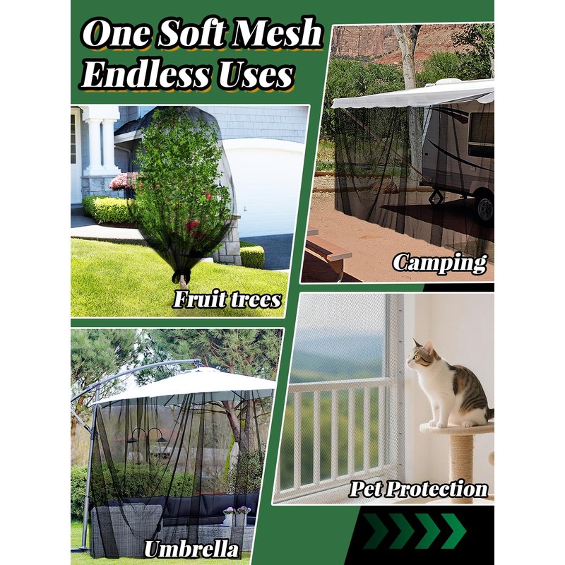 33x10ft Large Mosquito Net, Mesh Netting for Garden Skin and
