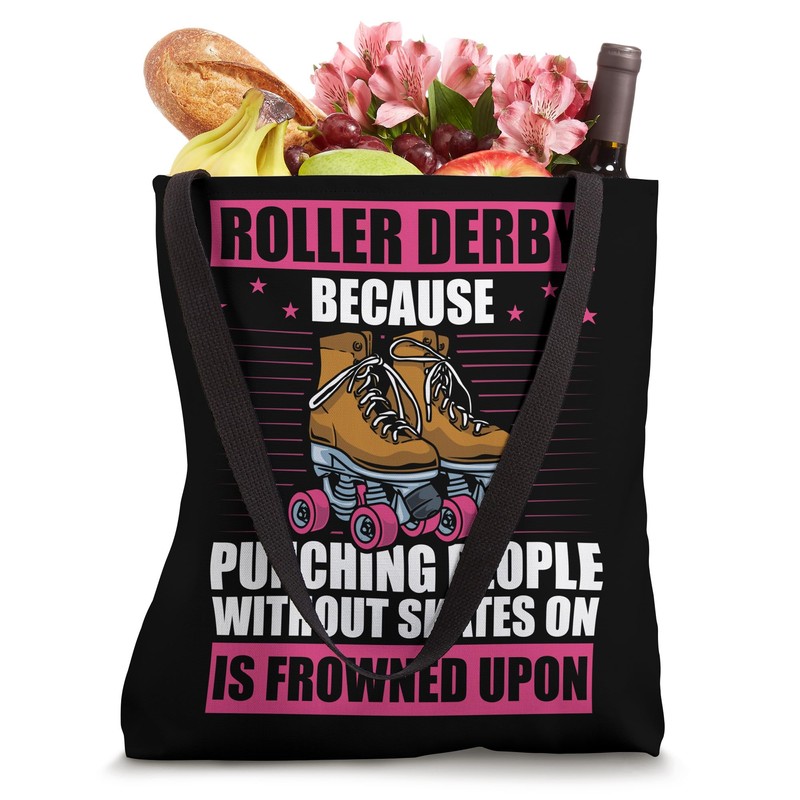 Funny Roller Skating Roller Derby Roller Skates Skating Tote Bag