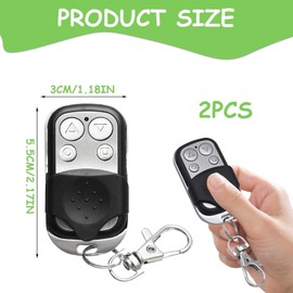 2 Pcs Universal Automatic Gate Remote Control, 433MHz Copy Remote Opener Garage Door Remote Control Fob, Wireless Garage Door Opener Cloning Key Fob with 4 Buttons for Car Garage Door Gate (Set B)