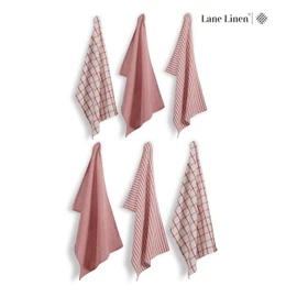 LANE LINEN Kitchen Towels Set - Pack of 4 100% Cotton Dish Towels for Drying Dishes, 18”x 28”, Kitchen Hand Towels, Absorbent Tea Towels, Premium Dish Towels for Kitchen, Quick Drying - Christmas Red