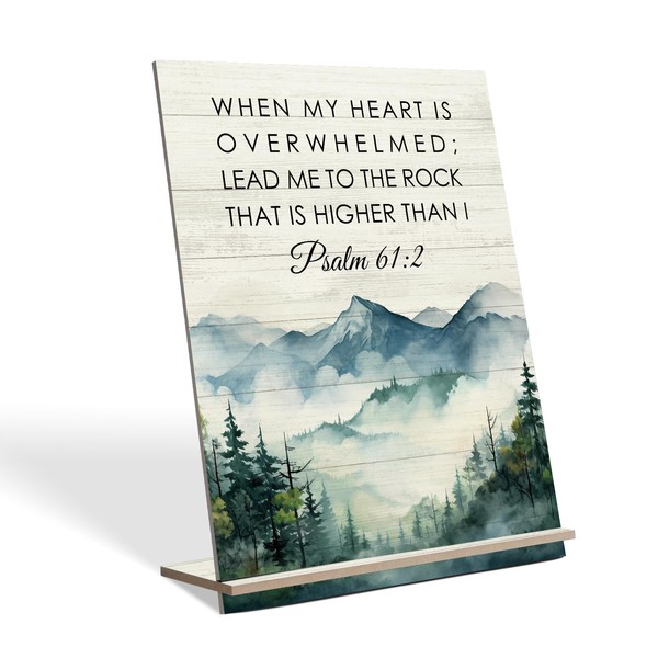 Putuo Decor Psalm 61:2 Inspirational Scripture Decor Bible Verse Desk
