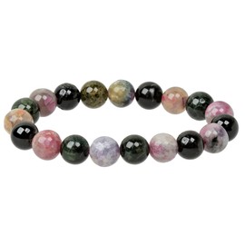 ELEDORO PowerBead Ladies Bracelet, String Gemstone Beads, 10 mm x 17-18 cm, multicoloured