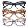 KoKoBin Cat Eye Reading Glasses Blue Light Blocking 3 pack