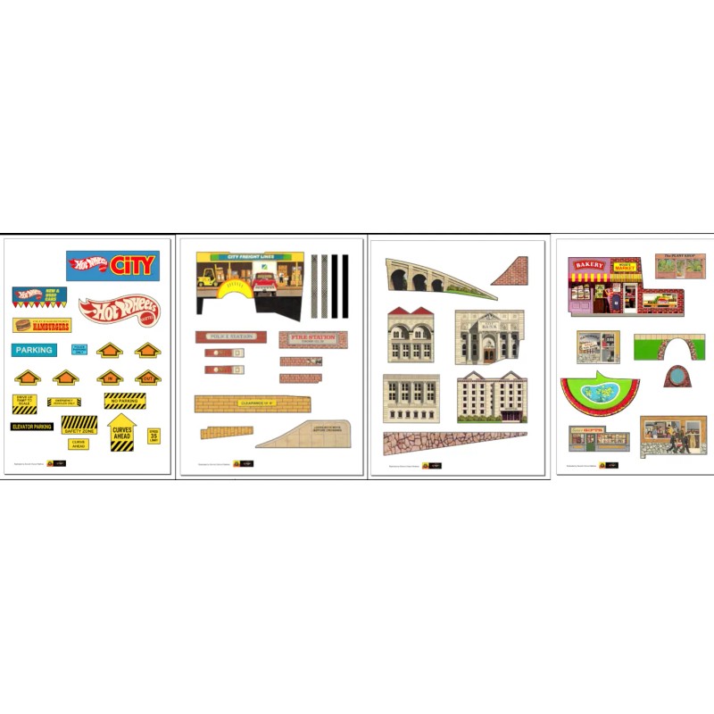 Hot Wheels 'City STO & GO' Replica Sticker Sheets SCR-S0001