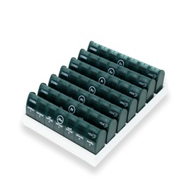 CINIBOX VIDA 7 – Tablettenbox 7 Tage – Dunkelgrün – Pillendose & Medikamentenbox mit jeweils 7 Fächern – leicht zu öffnen & sicher verschlossen – BPA-frei & lebensmittelecht – Made in DE