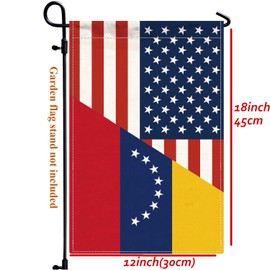 Venezuela USA Friendship Garden Flag,12x18 in Heavy Duty Venezuelan America US Outdoor Banner for Patio Yard with Double Side
