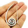 Sterling 925 Silver Deco Swirl Threader Earrings