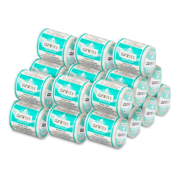 Venda Elástica Quirúrgica Curatex 5cm Ancho - 24 Piezas