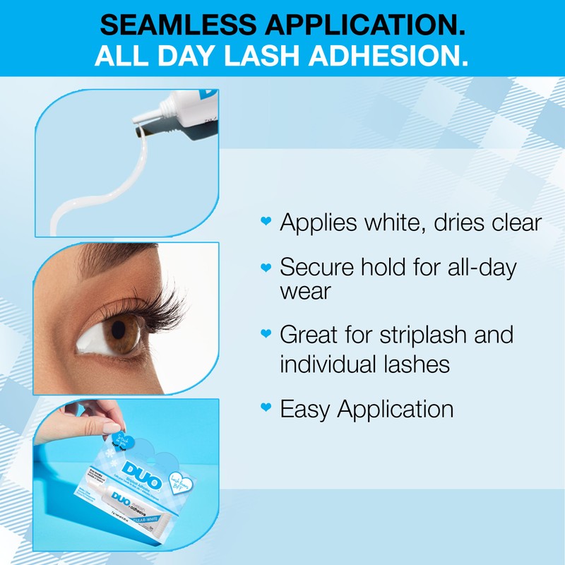 Duo Striplash Adhesive, Clear Lash Glue for Fake Lashes, Lash
