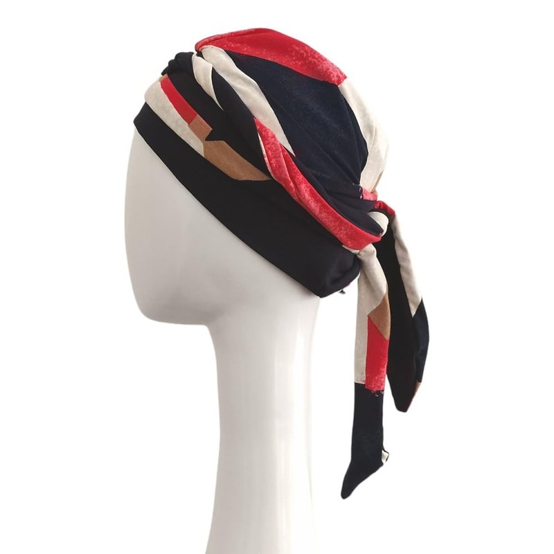 Carebell Lucia Metropolitan Cotton Oncological Scarf for Hair Loss, Navy,