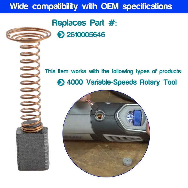 6 PCS Carbon Brushes Repairing Part Compatible with for Dremel
