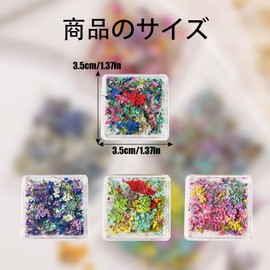 Dry Flowers Nail Parts Set of 4 Nail Pressed Flowers Nail Art Dried Flowers Natural Pressed Flowers Ultra Thin Gel Nail Resin Nail Art Deco Parts DIY Material (Set of 4)