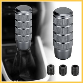 REPAIROCK Metal Universal 9.5cm Shift Knob Gear Shift Manual Transmission Stick Shift Knob Set for Car Deep Titanium Tone Auto Replacement Parts