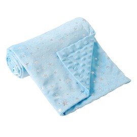 iEvolve Baby Blanket Ultra Soft Double Layer with Dotted Backing Receiving Blankets Toddler Baby Nursery Bed Blankets Shower Gifts(Bluestar,80 * 120cm)