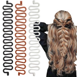 Hair Knitting Tool, 3 Pieces Fashion French Hair Styling Clip Twist Braid Hair Knitting Tool, Twist DIY Hair Accessories, for Girls and Women Sticky Fishbone DIY Hair Accessories