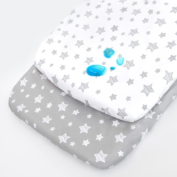 Bedside Sleeper Bassinet Sheets Waterproof 2 Pack Compatible with Mika