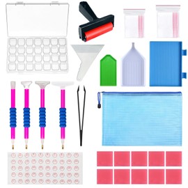 Accesorios de Pintura de Diamantes 77pcs, Kit de Accesorios para Pintura de Diamantes, Herramienta de Punto de Cruz (77, Multicolor)
