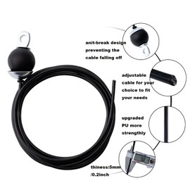 Slim Panda Fitness Steel Cable, Heavy Duty Steel Wire LAT and Lift Pulldown Pulley System Home Gym Cable Accessories with Gyro Ball