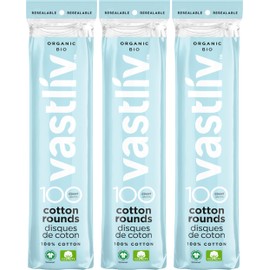 Vastliv Organic Cotton Rounds (300 Count) Makeup Remover Pads, Hypoallergenic, Lint-Free | 100% Pure Cotton