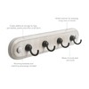 Spectrum Four Hook Rack Modern Entryway Organizer & Wall Décor,