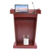 Podium Stand,Brown Pulpit with Wooden Heavy Base,Portable Podium Stand Reception