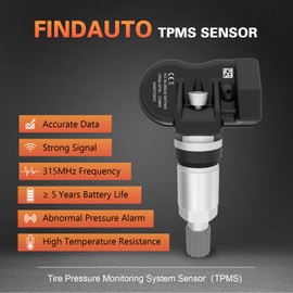 FINDAUTO Tire Sensor, 315MHz Aluminum Tire Pressure Monitoring System TPMS Sensor Replacement 2005-2017 For Lexus 2006-2016 For Scion 2003-2019 For Toyota 42607-06011 42607-0C020 42607-33021 4Pack