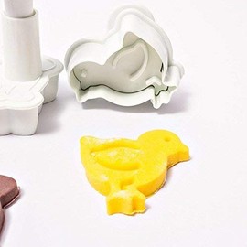 Yolli Fondant Cutter Plunger Set 4pcs Easter Bunny Egg Chick Butterfly