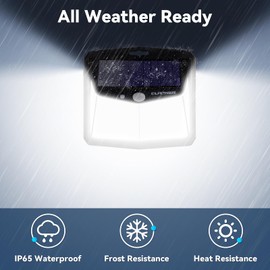 CLAONER Solar Lights Outdoor, [128 LED/4 Packs] Solar Motion Sensor Lights 3 Working Modes Outdoor Lights with 270° Wide Angle Wireless IP65 Waterproof Security Light for Fence Patio, Cold White