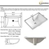 KARAMAG Durable Rectangle Undermount Sink Vitreous Ceramic Lavatory Vanity Bathroom
