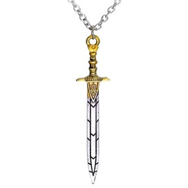 PRINCESS CUTENESS STORE Percy Jackson Riptide Sword Sea of Monsters Demigod Silver Tone Olympian Pendant Necklace Annabeth Chase