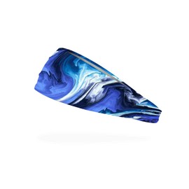 RAVEbandz! PRO Wide Stretch Non Slip Hair Bands– Moisture Wicking, Lightweight, Breathable Fabric Headbands – Unisex Designs for Everyone – For Sports, Workouts, Style (Tidal Wave)