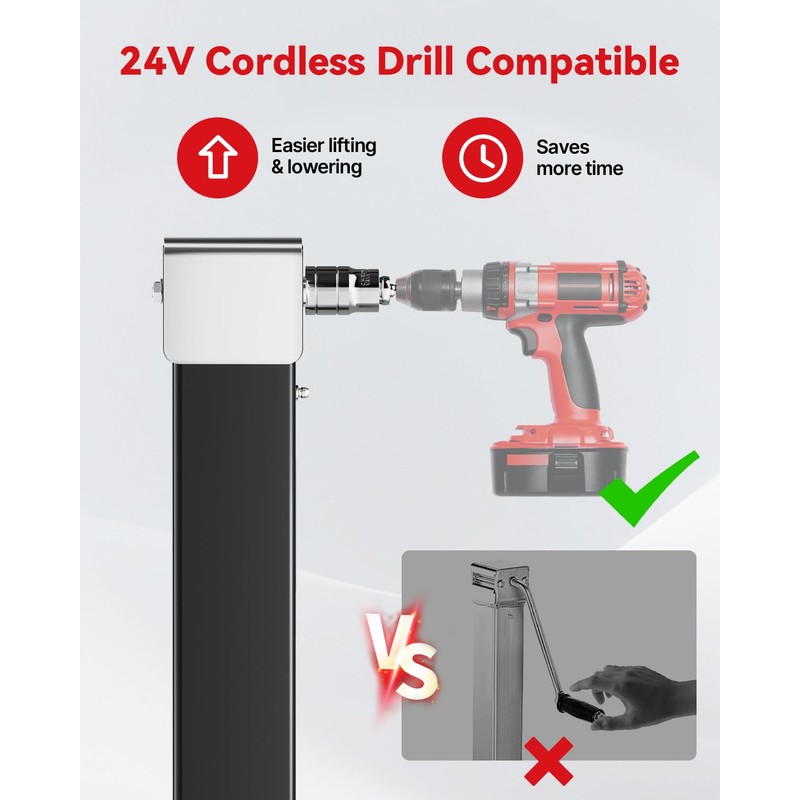 FZZD 8000 lbs Heavy Duty Trailer Jack, 20-24V Cordless Drill