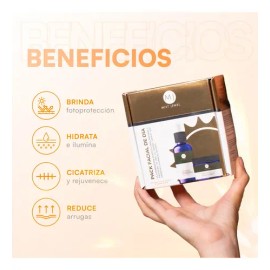 MIST JEWEL Pack Facial con serum Vitamina C + E + Ácido hialurónico y Crema de Día fotoprotectora FPS 30 Ácido Ferúlico y Vit C 50g | Paquete Skincare