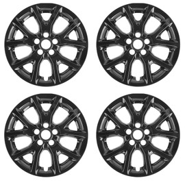 TULALUX Wheel Skins Compatible with Cherokee 2014-2018 ; Set of 4 Pack;Glossy Black Wheel Covers;17 inch