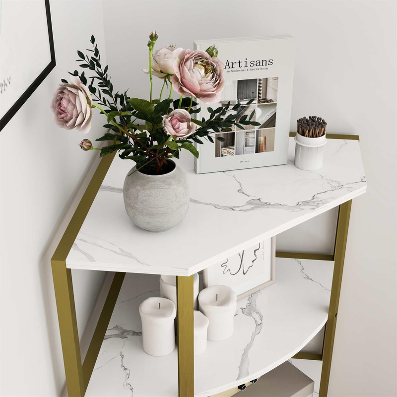 VERYKE 4 Tier Corner Shelf,Tall Corner Shelf Stand with Study