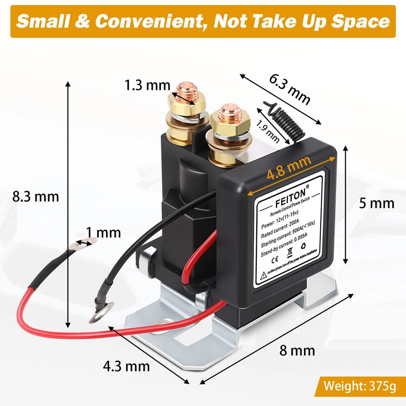 High Current Battery Disconnect Switch Remote Kill Switch for Car