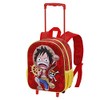 One Piece Luffy-Small 3D Backpack with Wheels, Red, 13 x
