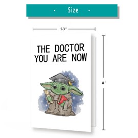 BENNLOOS Cute Baby Yoda Graduation Gifts, Happy Doctorate Card for Him, Her, Daughter, Son, The Doctor You Are Now