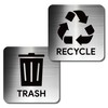 Recycle and Trash Adhesive Signs for Kitchen Trash Cans, Recycling