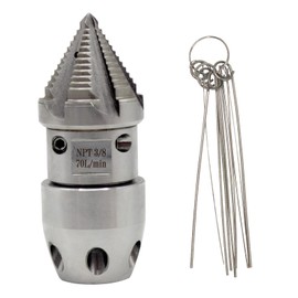 3/8 NPT Sewer Jetter Nozzle - 70L/Min Pressure Washer Compatible, 360° Rotating Stainless Steel Nozzle for Municipal Drain Pipe Cleaning