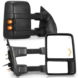 YITAMOTOR Towing Mirrors compatible for 2008-2016 Ford F250 F350 F450 F550 Super Duty Tow Mirror Power Heated with Smoke Turn Signal Light Side Mirrors
