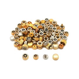 Pack of 100 Assorted Quartz Watch Crowns Mixed Sizes Crown Kit for Watchmakers and DIY Watch Repair