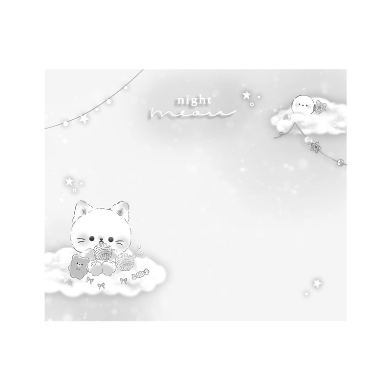 Coolier Memo Shiny Fluffy Memo Night Miau Handmade 04050