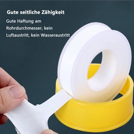 SHULLIN 6 Rolls 16 mm x 12 m PTFE Thread Sealing Tape Teflon Tape Thread Sealing Tape PTFE Sealing Tape PTFE Sealing Tape PTFE Tape Plumbing Tape Waterproof Tape for Plumbers