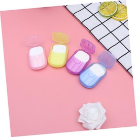 BESPORTBLE 8pcs Travel Soap Tablets Portable Hand Washing Sheets Paper Soap Flakes Toiletries for Camping Hiking Random Color