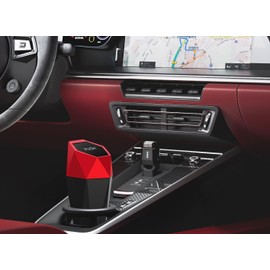 Ginsco Car Trash Can with Lid, 2 Pack Mini Car Cup Holder Trash Can, Car Garbage Can Car Accessories for Interior, Leakproof Small Car Trash Can, Mini Trash Can for Car, Home, Bedroom Office (Red)