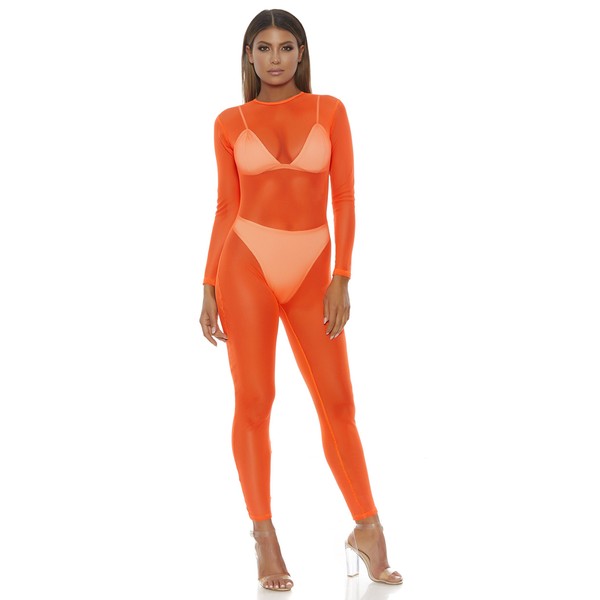 Forplay 118704 Halloween Adult Costume, Unisex Adults, Neon Orange, S-M