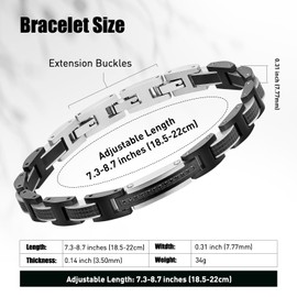 Feifuli Bracelets for Men, Link Chain Stainless Steel Bracelet for Men, Charm Jewelry for Birthday Annivesary Fathers Day Valentines, Dad Husband Boyfriend,Casual Trendy Cool Adjustable